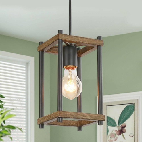LALUZ Farmhouse Pendant Lighting for Kitchen Island, Rustic Cage Pendant Light Fixture for Bedroom, Kitchen Sink, Entryway, Dining Room, Foyer LALUZ Farmhouse Pendant Lighting for Kitchen Island, Rustic Cage Pendant Light Fixture for Bedroom, Kitchen Sink, Entryway, Dining Room, Foyer