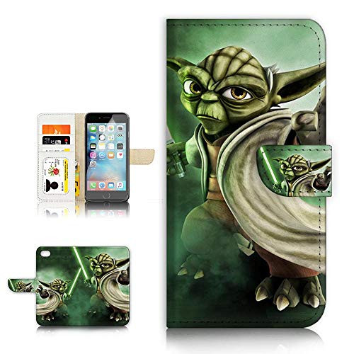 (for iPhone 8 / iPhone 7) Flip Wallet Style Case Cover, Shock Protection Design with Screen Protector - B31110 Starwars Yoda