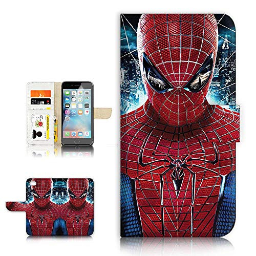 (for iPhone 8 Plus/iPhone 7 Plus) Flip Wallet Style Case Cover, Shock Protection Design with Screen Protector - B31173 Spiderman