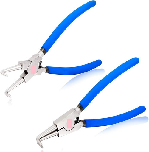 FAVIYA Circlip Pliers?Pliers 90 Degree Bent Circlip Pliers Set Retaining Retainer Ring Pliers Internal and External 9 Inches 2 Pcs C-Clip Maintain Removal Tool