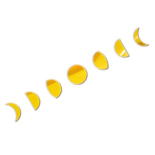 DECHOUS 3 Sets Wall Stickers Hanging Moon Mirror Acrylic Mirrors Acrylic Moon Phases Mirror Wood Decor Wall Hanging Decor Gold Decor Moon Acrylic Mirror Moon Mirror Ornament Lip Gloss