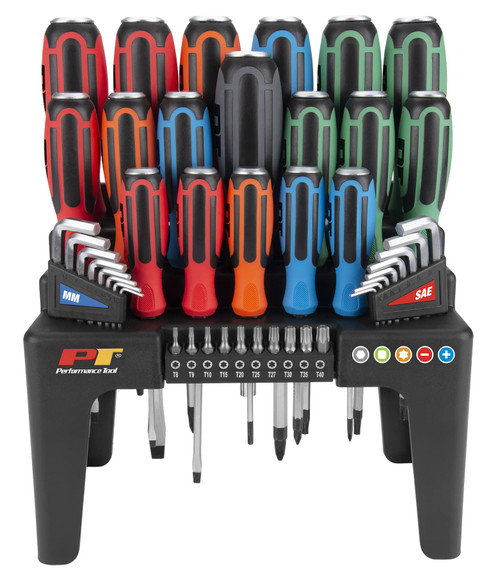 Performance Tool W1737 44Pc Go-Thru Screwdriver Set
