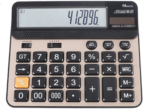 Desk Calculator,Standard Calculator,Desk Calculator,Desktop Calculator 14 with Large LCD Display and Sensitive Button and Battery Dual Power Standard Function