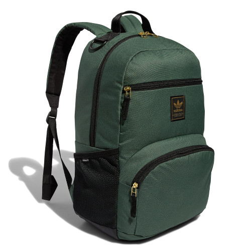 adidas Originals National 2.0 Backpack, Green Oxide/Black/Gold Metallic, One Size
