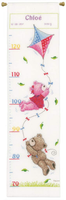 Vervaco Height Chart: Popcorn & Brie Flying, 30 x 2 x 32.5 cm, Assorted