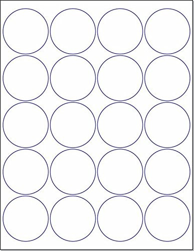 Laser/Ink Jet White Labels (2" Round - 20 Per Page | 500 Labels)