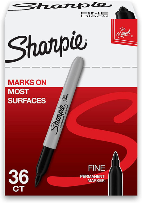 Sharpie 1884739 Permanent Markers Fine Point Black, 72 Markers