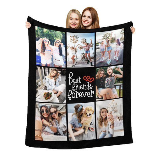 Custom Blanket with Photos Personalized Customized Blankets with Photos Picture Text Customized Gifts for Mom Dad Girlfriend Boyfriend on Fathers Mothers Day Birthday Wedding 60x80inch