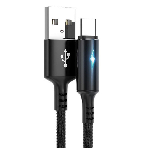 Trusway USB Type C Cable 3A Fast Charging 5A Micro USB Type-C Fast Charging Data Transfer Braided Cable Cord Compatible with Android iOS Black-1M Type-C^