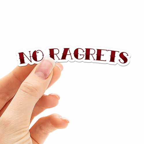 No Ragrets Tattoo Sticker for Laptop, Funny Meme Decal for Hydroflask Water Bottle