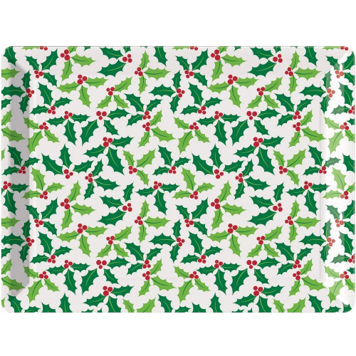 Creative Converting Holly Plastic Tray, 10" x 14", Multi-color