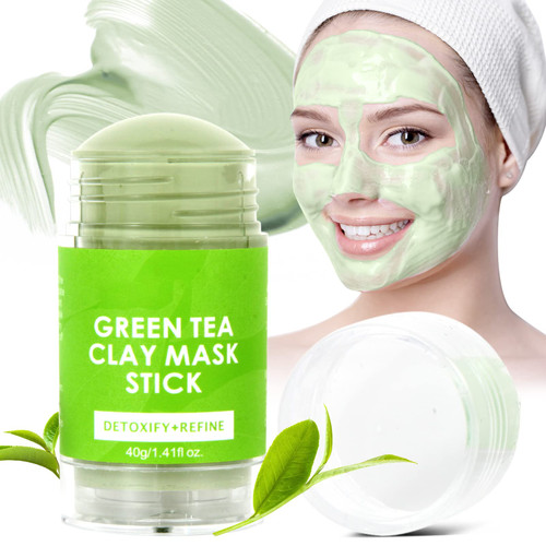 Green Tea Mask stick, Poreless Deep Cleanse Green Tea Mask Stick Blackhead Remover, Purifying Clay Mask, Oil Control Face Mask, Moisturing, Skin Brightening, Shrink Pores Skin Detoxifying Face Stick Mask for all Skin Types of Men and Women Green Tea Mask stick, Poreless Deep Cleanse Green Tea Mask Stick Blackhead Remover, Purifying Clay Mask, Oil Control Face Mask, Moisturing, Skin Brightening, Shrink Pores Skin Detoxifying Face Stick Mask for all Skin Types of Men and Women