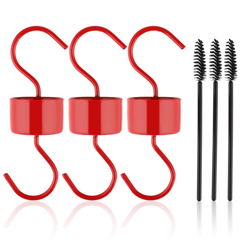 Ant Moat for Hummingbird Feeders, Hummingbird Feeder Ant Guard, 3 Metal Ant Moat Hooks with 3 Hummingbird Feeder Brushes