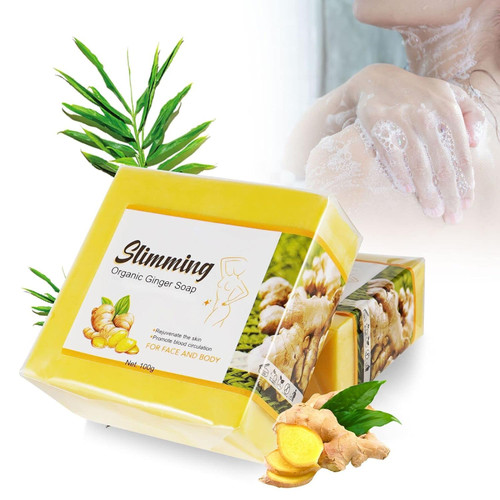 Organic Ginger Soap, Moisturizing Bath Soap, Slimming Ginger Soap, Deep Clean Effectively, Natural Ginger Bar Soap for All Skin Types