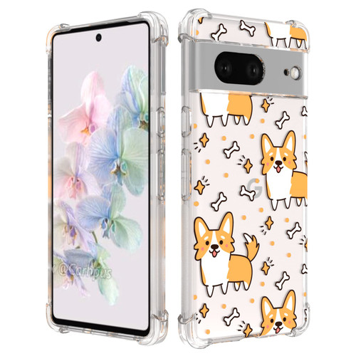 Warmson Case for Google Pixel 7,Google Pixel 7 2022 Case Clear Slim Thin Flexible Soft TPU Shock-Absorption Protective Phone Case for Google Pixel 7 Cute Welsh Corgi Dog Case for Girls Boys Men