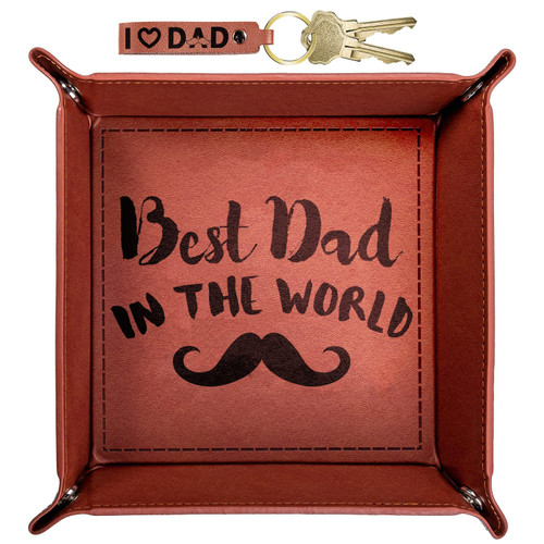 Dad for Dad Lether Tray, Dad Birthday Gifts, Birthday Gifts for Dad, Dad Gifts from Daughter, Best Dad Ever Gifts, Presents for Dad, Birthday Presents for Dad Stepdad