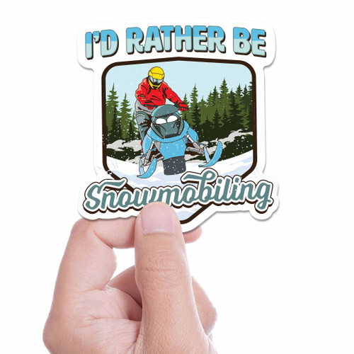 I'd Rather Be Snowmobiling Sticker, Backcountry Snowmobile Laptop Decal, Sled Sticker for Hydroflask Water Bottle
