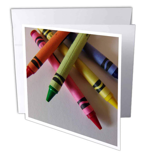 3dRose Color Me Crayons - Greeting Cards, 6 x 6 inches, set of 6 (gc_7925_1)