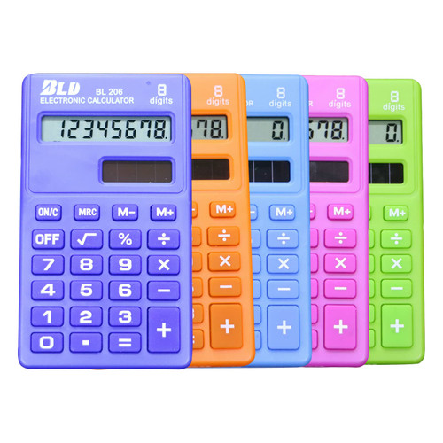 schicj133mm Student Calculator Convenient 8 Digits Display Student Calculator Candy Color Wear Resistant