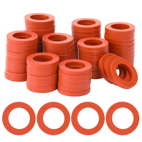 110 PCS Garden Hose Washer Heavy Duty Rubber Gasket Washer Seals O-Ring Water Hose Gasket Fit Standard 3/4 Inch Garden Hose Washers and Water Faucet Fittings(Red)