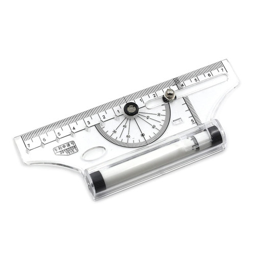 Stationery Protractor Angles Line Kids Drawing Tool Multi-Purpose Rolling Ruler Pulley Centering Parallel Compass-Ruler Rolling Ruler Metal for Drafting with Rubber-Wheels for Navigation Calligraphy