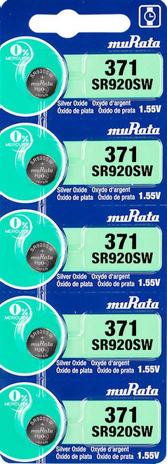 Murata 371 SR920SW Battery 1.55V Silver Oxide Watch Button Cell (15 Batteries)