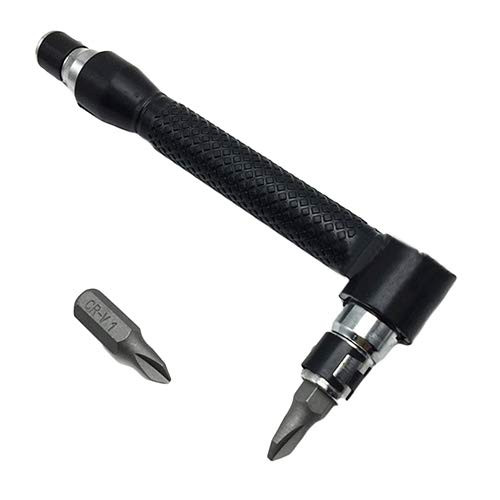 Flexible Pivoting Head Hand Tools Wrenches, Black Mini 1/4 Ratchet Wrench Screwdriver Socket Wrench Rods Hand Tool with Bit