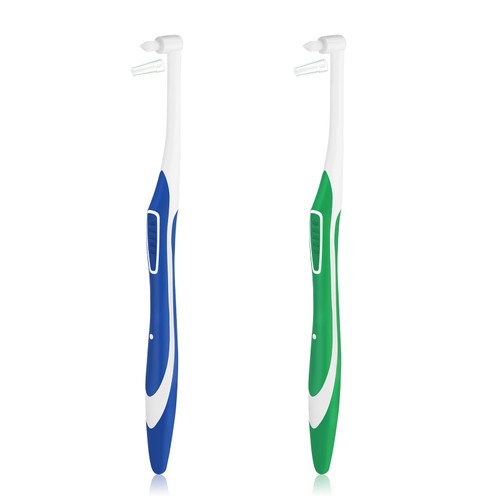 WLLHYF 2 Pcs Tuft Toothbrush Tufted Brush, Interspace Toothbrushes End-Tuft Tapered Trim Toothbrush Soft Trim Orthodontic Interdental Brushes for Detail Cleaning