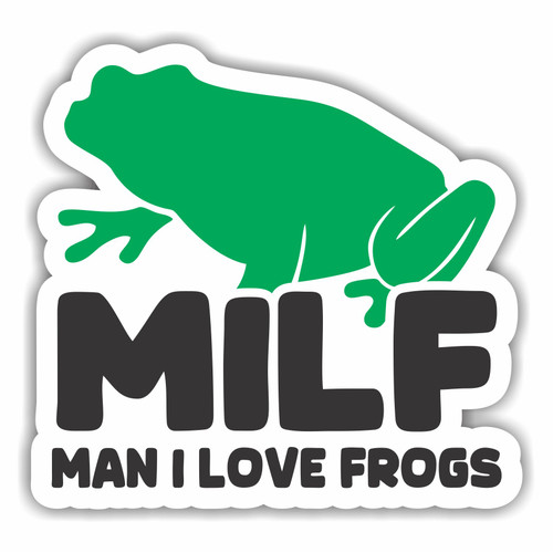 MILF - Man I Love Frogs Sticker | Adorable Frog Lover Gift Decal | Funny Nature Car Laptop Water Bottle Decal MILF - Man I Love Frogs Sticker | Adorable Frog Lover Gift Decal | Funny Nature Car Laptop Water Bottle Decal