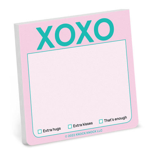 1-Count Knock Knock XOXO Sticky Note Pad (Pastel Version), 3 x 3-inches Each