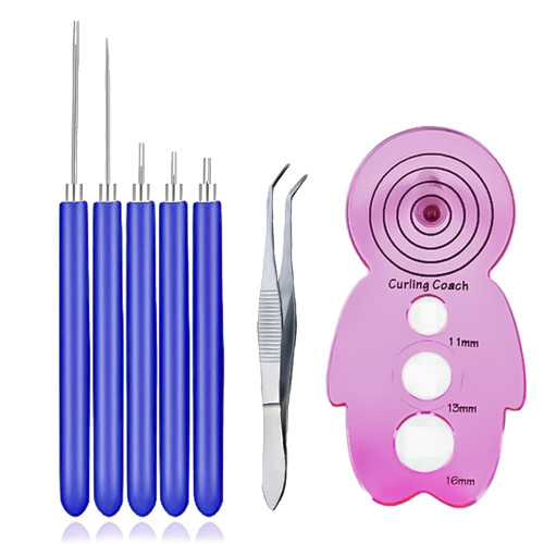 joaoxoko Quilling Tool,7pcs Pack Paper Quilling Tools Slotted Kit for Art Craft DIY Paper Card Making Project Tools Multifunction Slotted, Paper Quilling Kit for Beginner Adults (A-Purple)