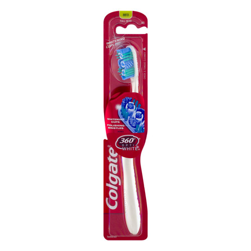 Colgate 360 Optic White Full Head Toothbrush, Medium