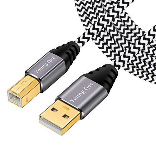 Printer Cable 25ft/8m, Yeung Qee High Speed USB 2.0 A Male to Type B Male Printer Scanner Cable Cord Compatible with HP, Canon, Epson, Dell, Brother, Lexmark, Xerox, Samsung etc