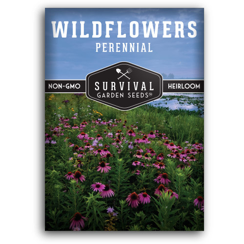 Survival Garden Seeds - Perennial Wildflower Seed for Planting - Packet with Instructions to Plant and Grow in Your Home Garden - Non-GMO Heirloom Varieties