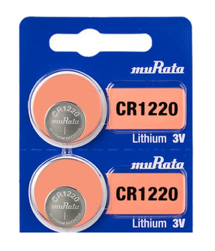 Murata CR1220 Battery 3V Lithium Coin Cell - Replaces Sony CR1220 (2 Batteries)