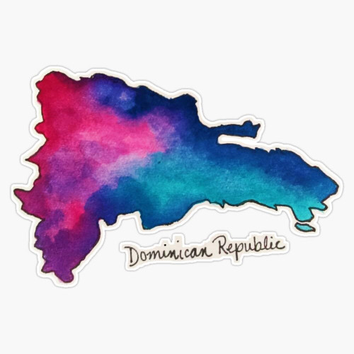 Dominican Republic Map Sticker Bumper Sticker Vinyl Decal 5"