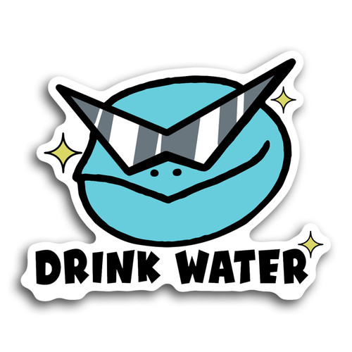 Monster Turtle Drink Water Vinyl Die Cut Sticker for Car Rear View Mirror Laptop Phone Water Bottle Guitar Helmet Gift Idea Merchandise Decor Decal Stuff