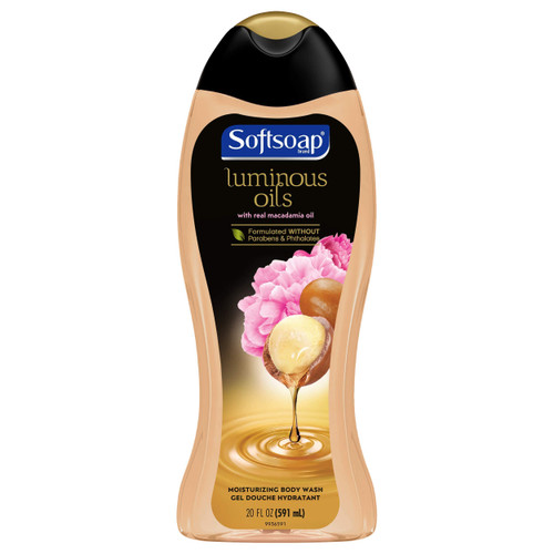 Softsoap Moisturizing Body Wash, Luminous Oils Macadamia Oil & Peony - 20 Fluid Ounce
