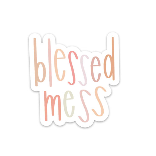 Blessed mess faith Christian sticker for a hydro flask, laptop, water bottle | Waterproof, vinyl decals about faith, Jesus, God Blessed mess faith Christian sticker for a hydro flask, laptop, water bottle | Waterproof, vinyl decals about faith, Jesus, God