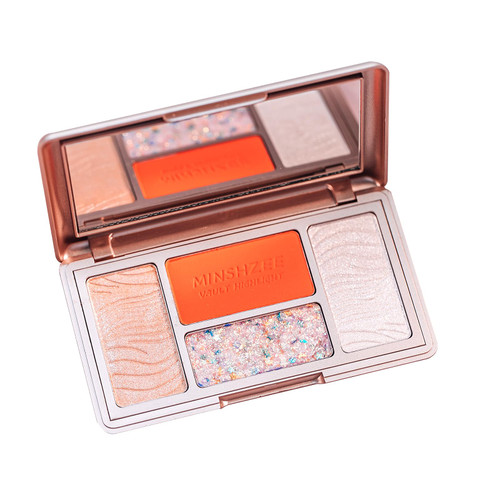 Uwsat Highlighter Palette, Matte Blush and Highlighter Makeup Palette, Illuminator Makeup Highlighter Powder Kit, Waterproof Long Lasting