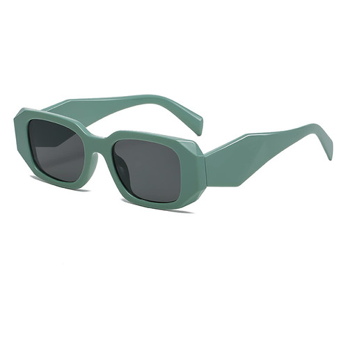 Mriendao Trendy Rectangle Sunglasses for Women Men Fashion Retro 90s Green Sun Glasses Shades UV400