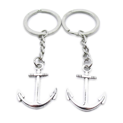 1 Item Metal Keychain Keyring Key Tags Chains Rings Jewelry Bag Charms HD3K0 Anchor