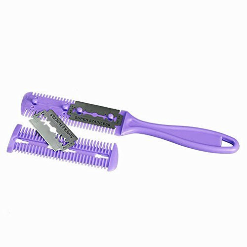 Double Side Hair Cutter Comb, Professional Trimmer Razor DIY Hair Comb Haircut Cutting Tool for Hair Cutting and Styling (Purple)