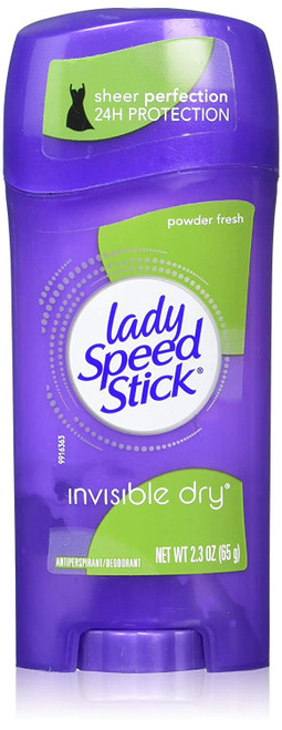 Lady Speed Stick Invisible Dry Antiperspirant & Deodorant, Powder Fresh, 2.3 oz, Purple
