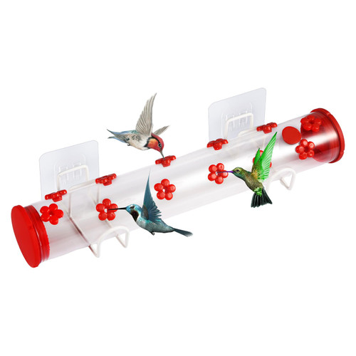 Window Hummingbird Feeder, Hummingbird Feeder Tube with 12 Feeding Ports Acrylic Top Fill Hummingbird Feeder Leak Proof Bird Feeder Window Bird Feeders for Outside Viewing Window Hummingbird Feeder, Hummingbird Feeder Tube with 12 Feeding Ports Acrylic Top Fill Hummingbird Feeder Leak Proof Bird Feeder Window Bird Feeders for Outside Viewing