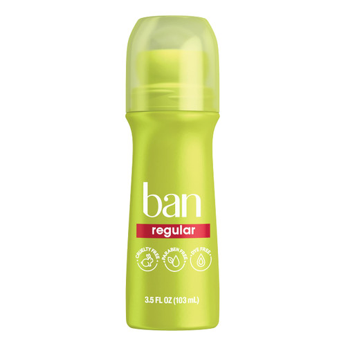 Ban Roll-On Antiperspirant Deodorant, Regular, 3.5 Ounce