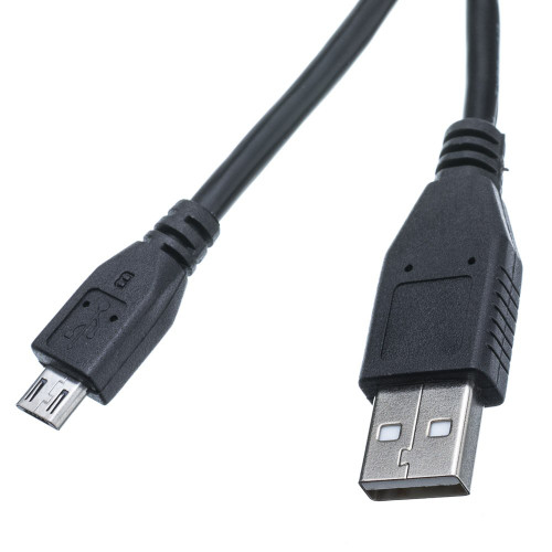 CableWholesale Micro USB 2.0 Cable, Black, Type A Male/Micro-B Male, A Male to Micro B High Speed USB Cable, 1.5 ft