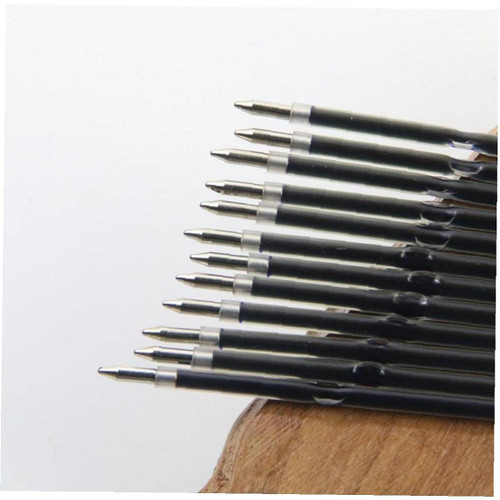 TOSSPER 10pcs 0.7mm Black Ballpoint Pen Refills School Office Bullet Ball Point Pen Refill Replacement