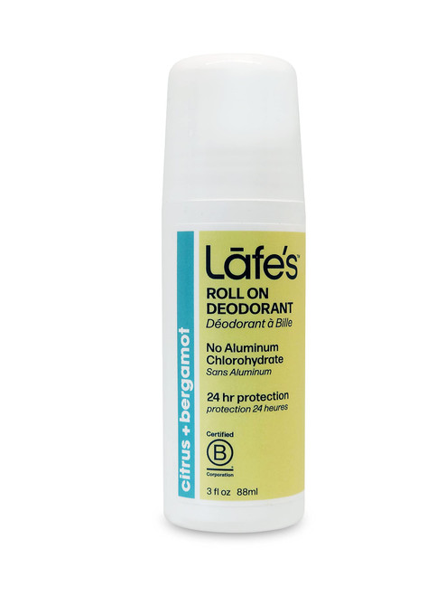 Lafe's Natural Deodorant | 3oz Roll-On Aluminum Free Natural Deodorant for Men & Women | Paraben Free & Baking Soda Free with 24-Hour Protection | Citrus & Bergamot - Formerly Active | Packaging May Vary