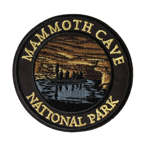 Mammoth Cave National Park Patch Embroidered Iron-on/Sew-on Applique, Vacation Travel Souvenir, Compass Mountains Forest Trees, Decorative Embroidery Clothing Vest Jackets Jeans, Premium Stitching